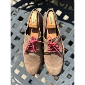 Cole Haan Men’s Suede Oxford Shoes Nike Air Sole Brown Lace Up Size 9.5 M
